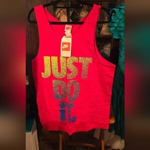 Vintage Nike Red 'Just Do It' Tank Top